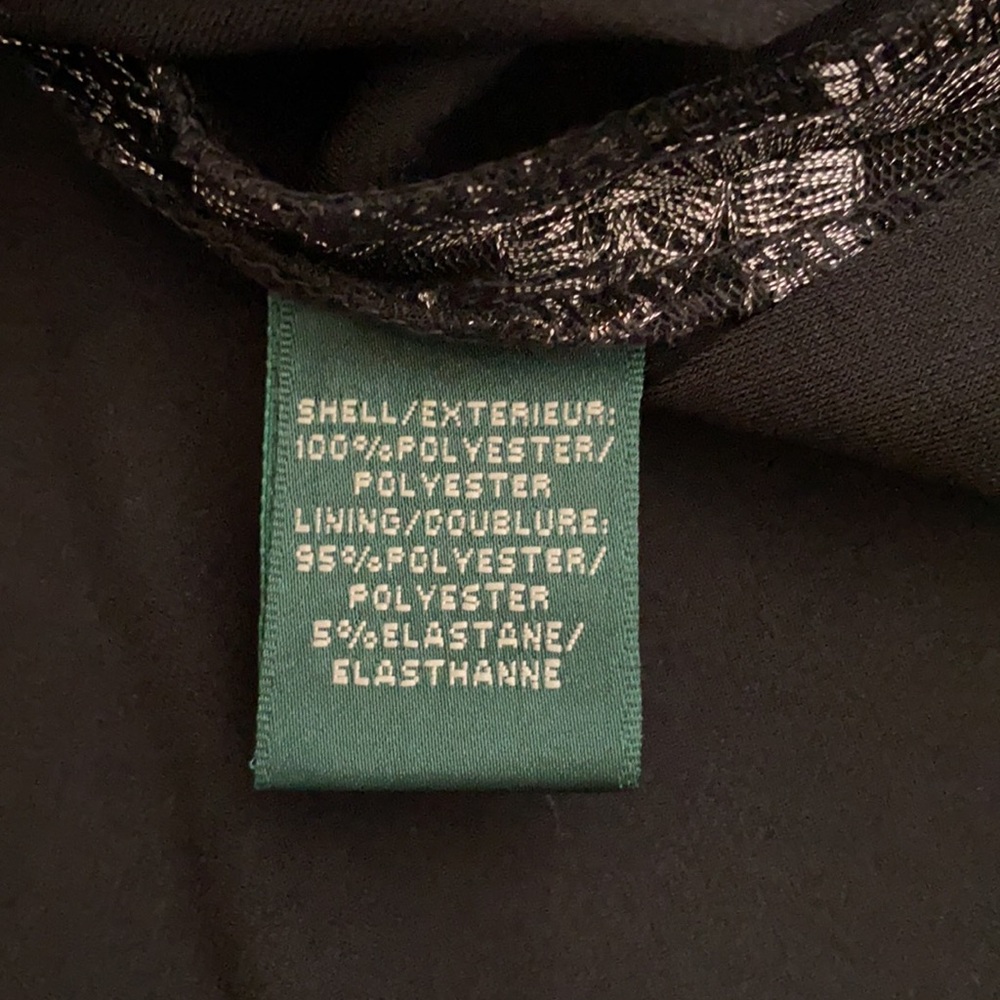 {NWT} Lauren Ralph Lauren | Metallic Embroidered Sheath Dress Black Pewter 12 - Picture 10 of 16